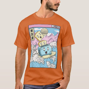 T-shirt Toaster Happy Toast Japon Waves Kawaii Vap