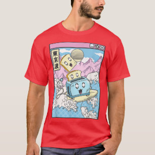 T-shirt Toaster Happy Toast Japon Waves Kawaii Vap