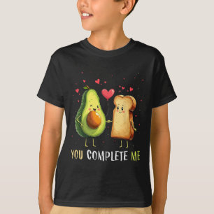 T-shirt Toasts à l'avocat Tu Me Complètes Drôle Vegan Frui