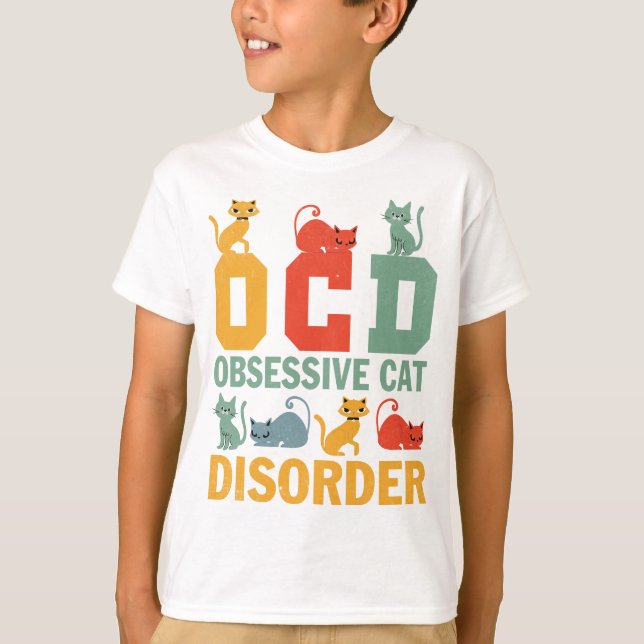 T-shirt TOC Trouble Obsessionnel de Chat Chaton Mignon (Devant)