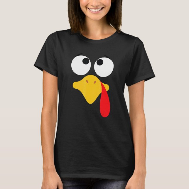 T-shirt Toddler Boy Girl Turkey Face Costume Happy Thanksg (Devant)