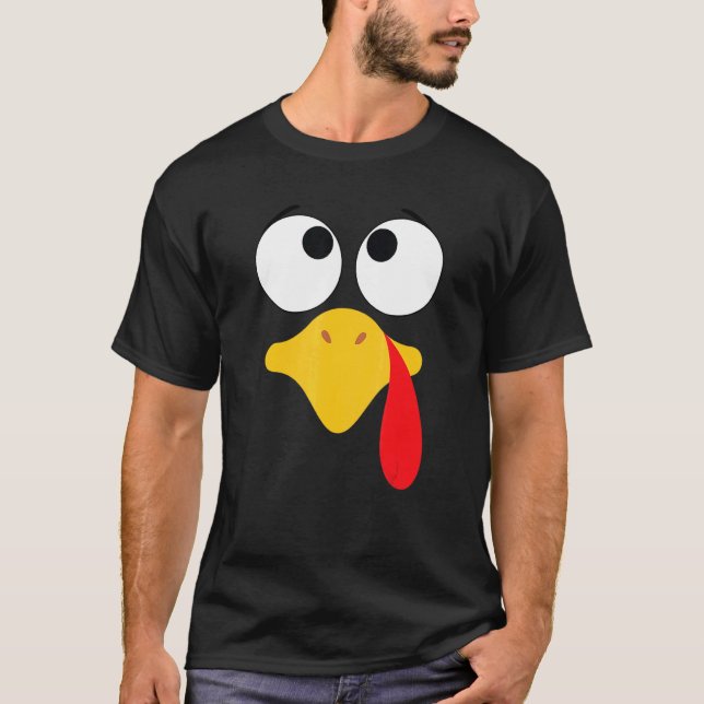 T-shirt Toddler Boy Girl Turkey Face Costume Happy Thanksg (Devant)