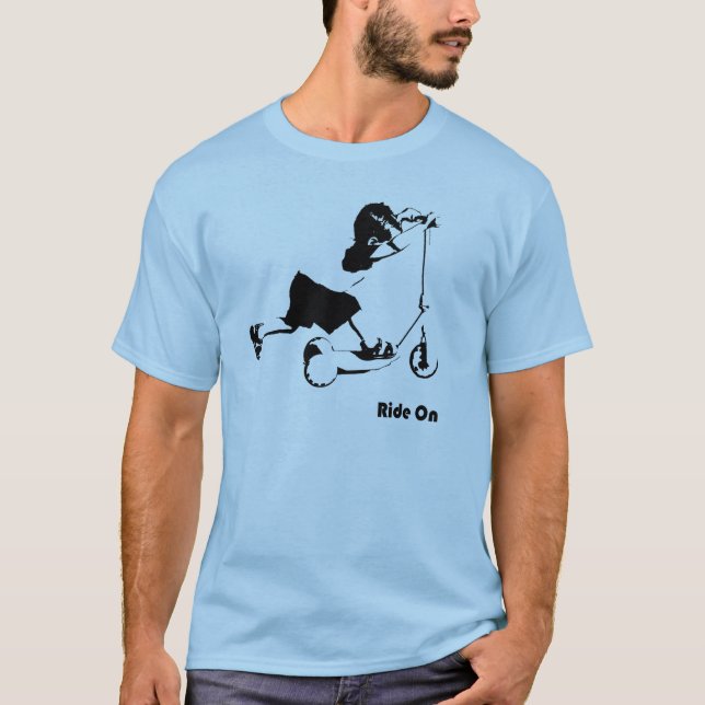 T-shirt Toddler équitation sur scooter (Devant)