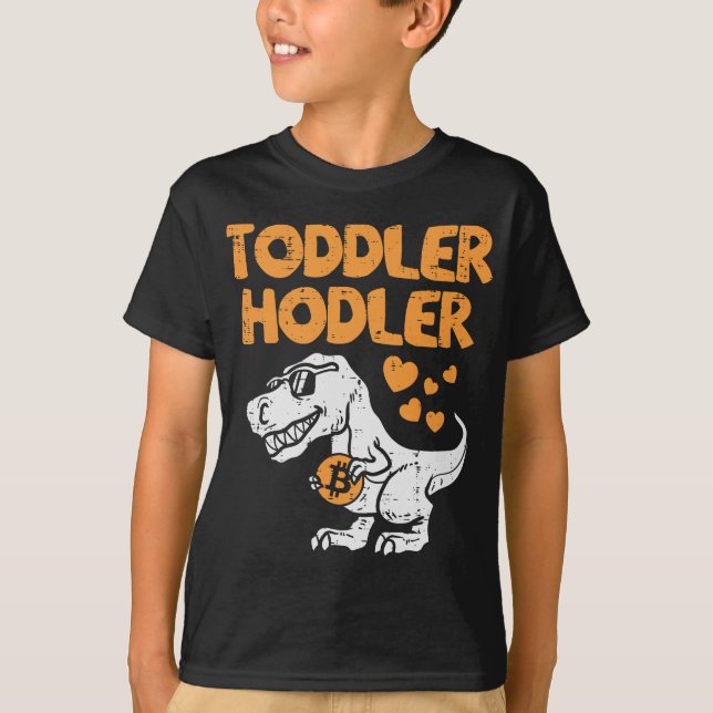 T-shirt Toddler Hodler Trex Bitcoin BTC Cryptocurer (Devant)