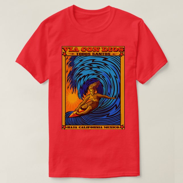 T-SHIRT TODOS SANTOS BAJA MEXICO SURFING (Design devant)
