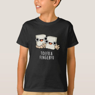 T-shirt Toefu Fingerfu Drôle Nourriture Tofu Pun Dark BG