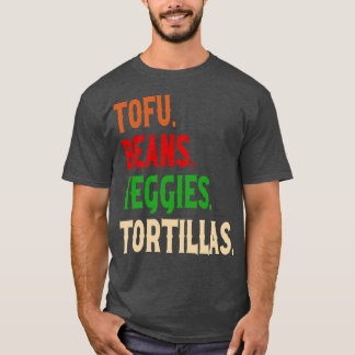 T-shirt Tofu Haricots Légume Tortillas Vintage végétalien 
