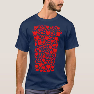 T-shirt ToGo Tasse De Café Coeurs Silhouette ROUGE