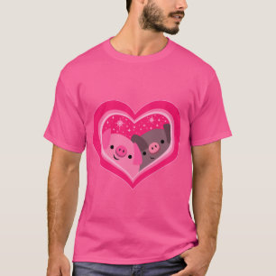 T-shirt Toi Et Moi (Jolies Cochons De Caricature)
