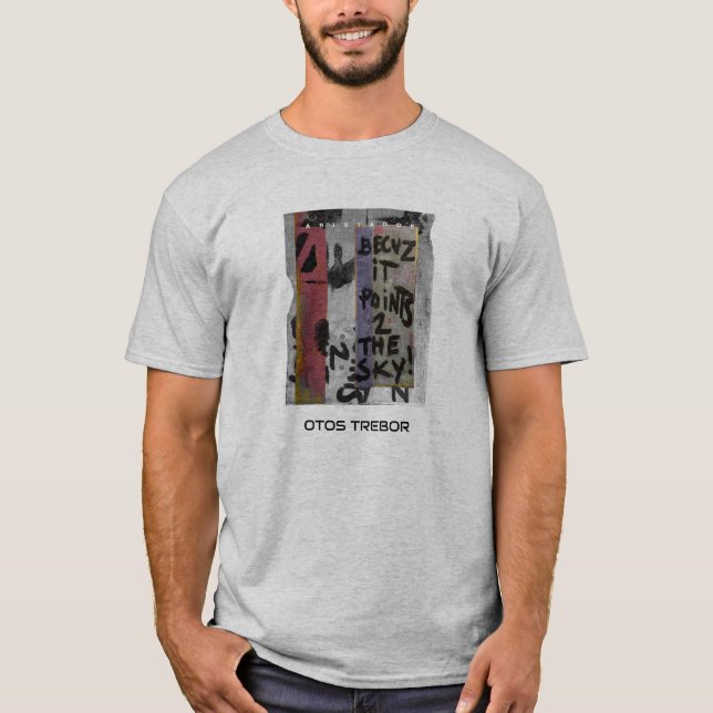 T-shirt Toile abstraite graphique grise (Devant)
