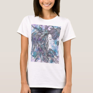 T-shirt Toile Bella Feminine Dessinée à la main Cercle Flo