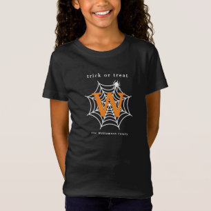 T-Shirt Toile d'araignée Halloween Monogramme ou Traitemen