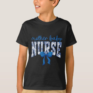T-shirt Toile Nurse Bow Blue Coquette Mère Ba