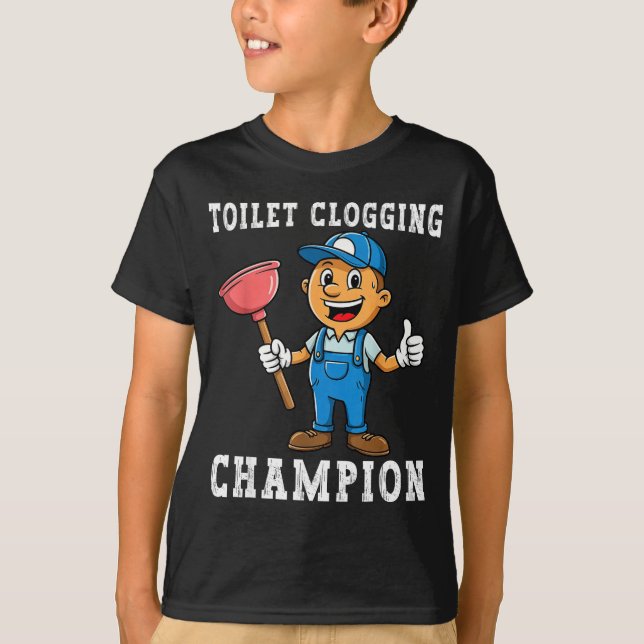 T-shirt Toilet Clogging Chamon Funny Plumber Humor Joke Da (Devant)