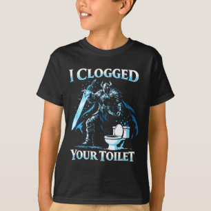 T-shirt Toilette bouchée drôle mème alpha loup stupide