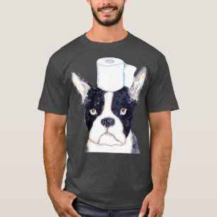 T-shirt Toilette de chien de Boston Peinture
