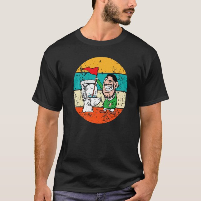 T-shirt Toilette Golf Golfer Vintage Rétro (Devant)