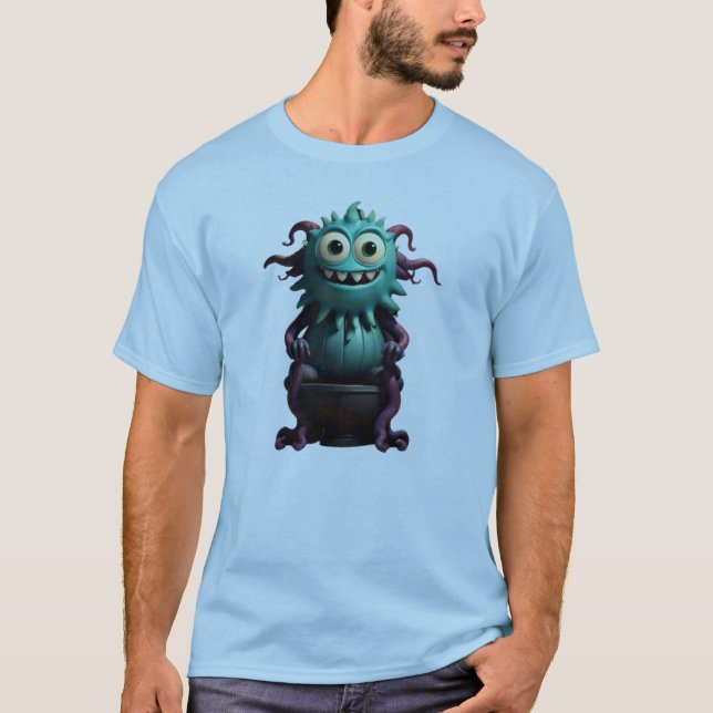 T-shirt Toilettes avec Monster Adorable (Devant)