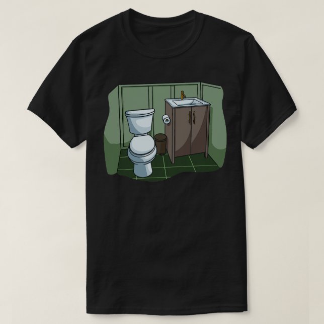T-shirt Toilettes Salle De Bains (Design devant)