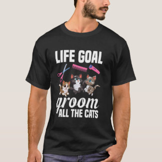 T-shirt Toiletteuse de chats Objectif de vie Toilettage d'