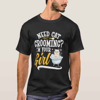 T-shirt Toiletteuse pour chats Femme Styliste pour chatons