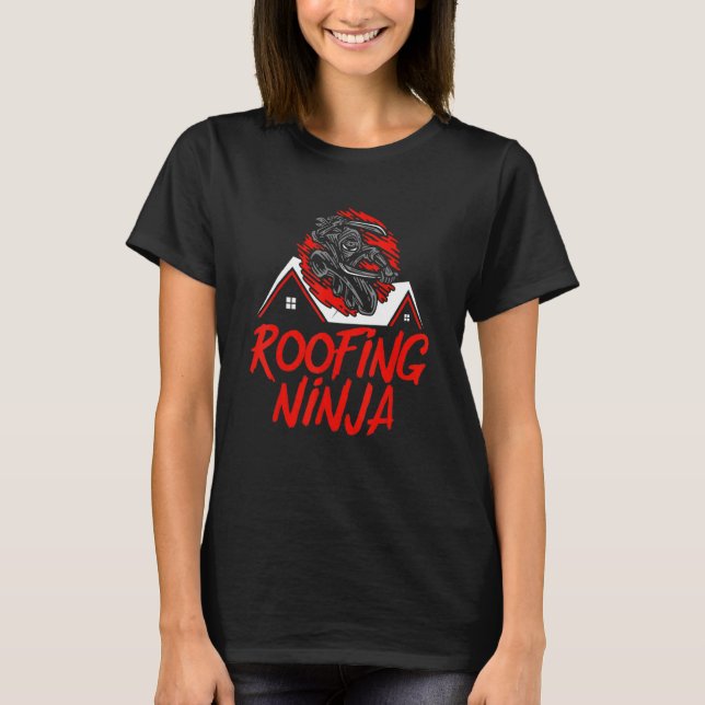 T-shirt Toit Ninja Toit Toit Construction de l'entrepreneu (Devant)