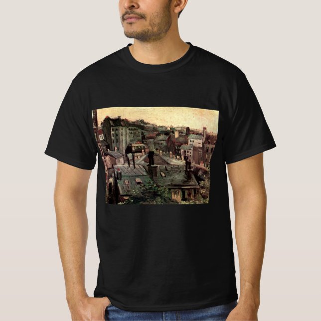 T-shirt Toits et sacs de maisons par Vincent van Gogh (Devant)