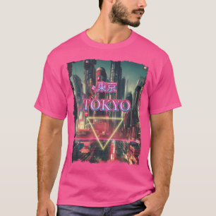 T-shirt Tokyo City Vaporwave Cyberpunks Japonais Futuristi