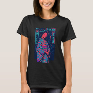 T-shirt Tokyo Éclat Geisha dans les rues néon