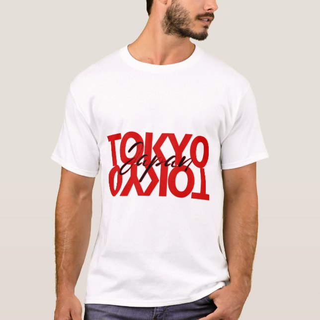 T-shirt Tokyo Japan Stacked Typography Travel Graphic (Devant)