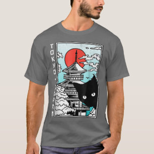 T-shirt Tokyo Japon Cute Kawaii Temples japonais Noirs C