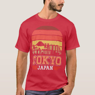 T-shirt Tokyo Japon Retro Vintage Sunset Skyline Tokyo