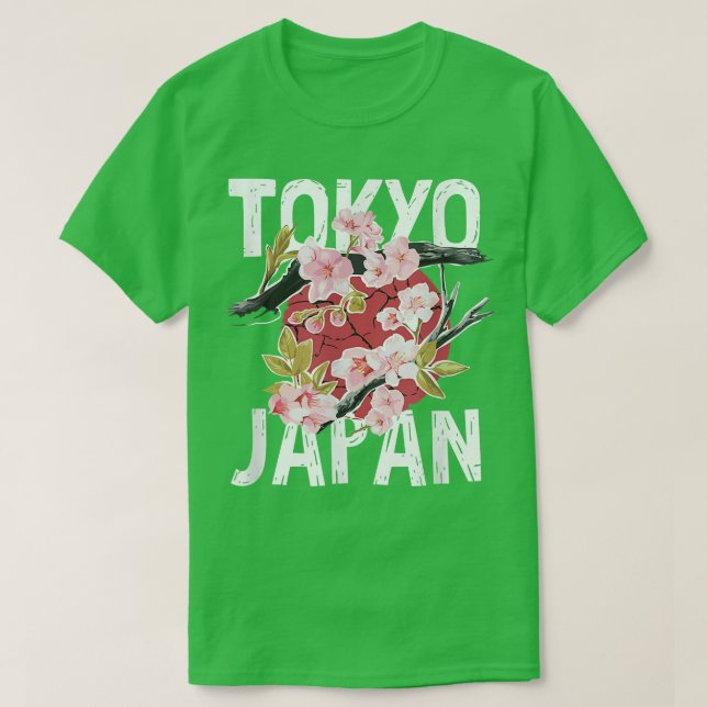 T-shirt Tokyo Japon Sakura Cherry Blossom Sur Japon Red Su (Design devant)