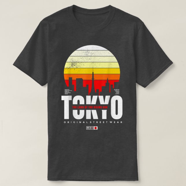 T-shirt Tokyo Le Pays Du Soleil Levant Rue Originale (Design devant)