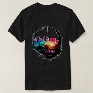 T-shirt Tokyo moderne coloré paysage urbain japonais