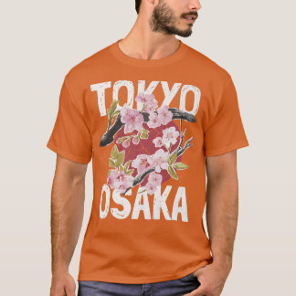 T-shirt Tokyo Osaka slogan with sakura branch