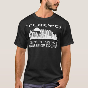 T-shirt Tokyo Skyline Coordonnées GPS Capitale Japon