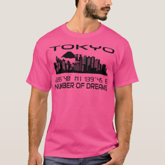 T-shirt Tokyo Skyline Coordonnées GPS Capitale Ville Japon