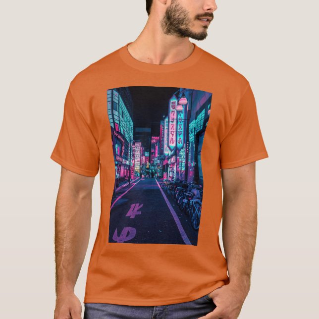 T-shirt Tokyo un monde de néon actif (Devant)