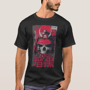 T-shirt Tokyo Yami – Crâne de Samouraï avec Typo Japonais