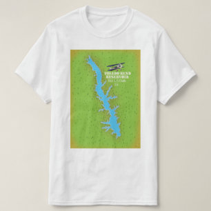 T-shirt Toledo Bend réservoir Texas & Louisiana Carte