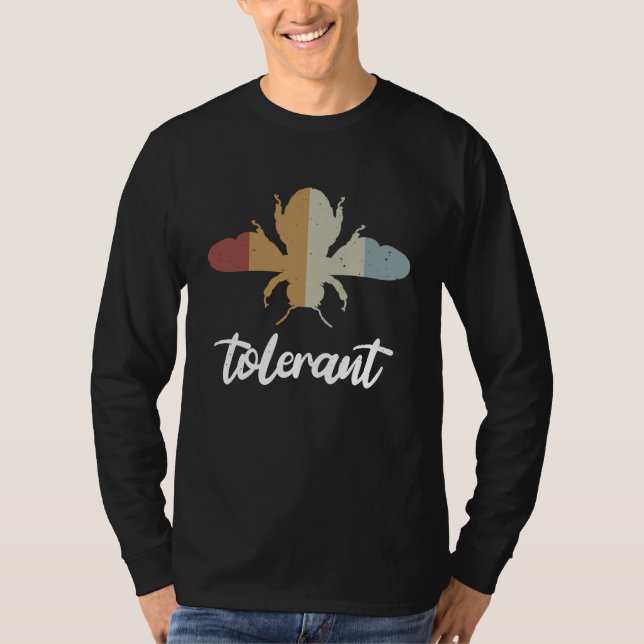 T-shirt Tolérance à l'abeille rétro (Devant)