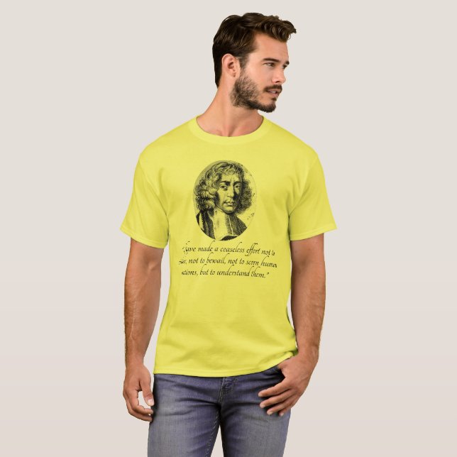T-shirt Tolérance de Spinoza et citation de compréhension (Devant entier)