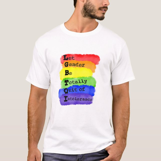 T-shirt Tolérance LGBTQI Genre LGBT Rainbow Gay Lesbian C (Devant)
