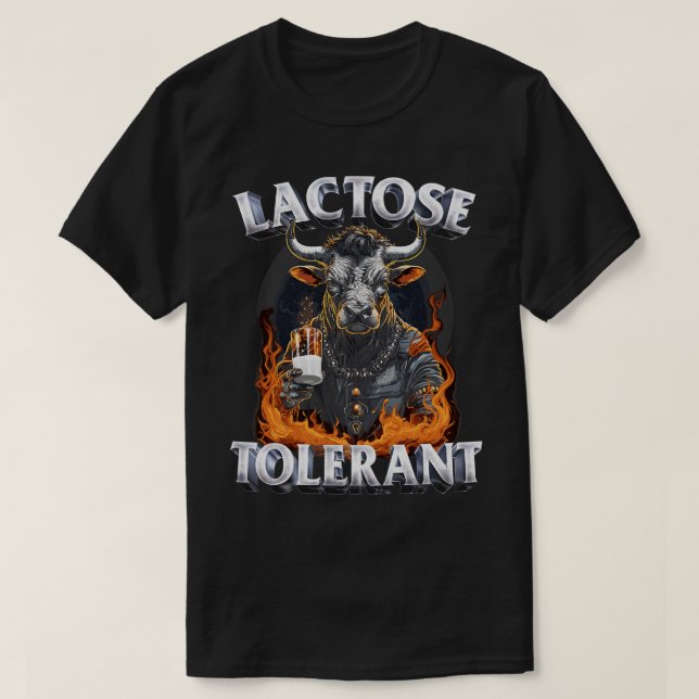 T-shirt Tolérant au lactose Conception métallique original (Design devant)