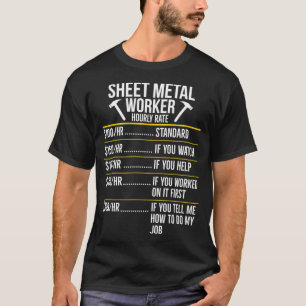 T-shirt Tôlerie Travailleur Horaire Taux Amusant T
