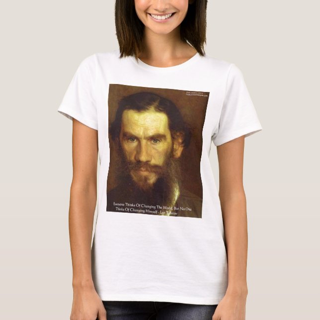 T-shirt Tolstoï "Change Yourself" Citation de sagesse Cade (Devant)
