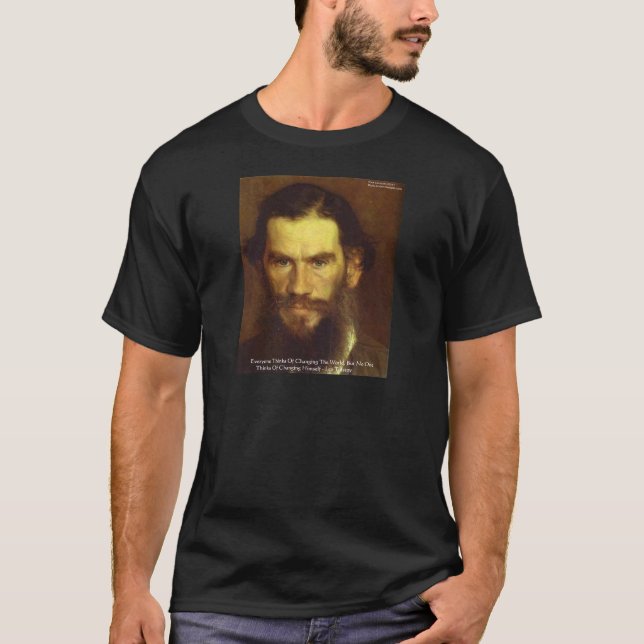 T-shirt Tolstoï "Changez Vous-même" Cadeaux de citation de (Devant)