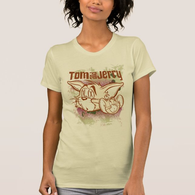 T-shirt Tom and Jerry Brown and Green (Devant)
