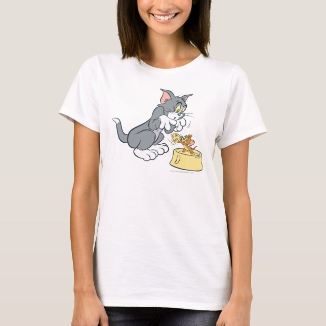 T-shirt Tom and Jerry Feed The Cat (Devant)